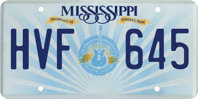 MS license plate HVF645