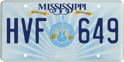 MS license plate HVF649