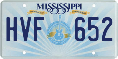 MS license plate HVF652