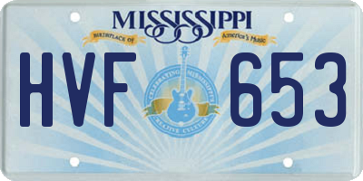 MS license plate HVF653