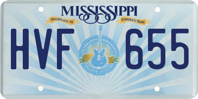MS license plate HVF655
