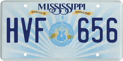 MS license plate HVF656