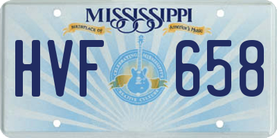 MS license plate HVF658