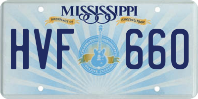 MS license plate HVF660