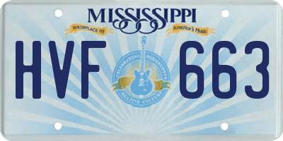 MS license plate HVF663