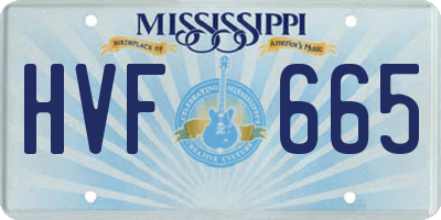 MS license plate HVF665
