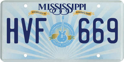 MS license plate HVF669