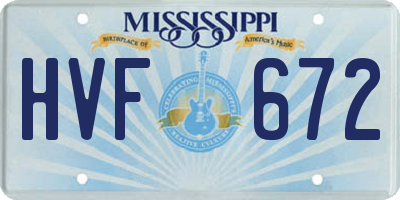 MS license plate HVF672