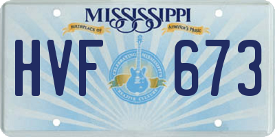 MS license plate HVF673