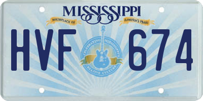 MS license plate HVF674