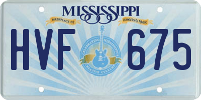 MS license plate HVF675