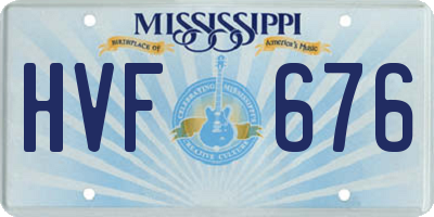 MS license plate HVF676