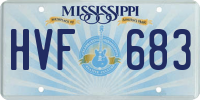 MS license plate HVF683