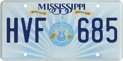MS license plate HVF685