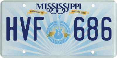 MS license plate HVF686