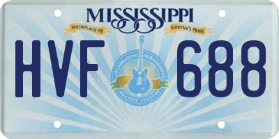 MS license plate HVF688