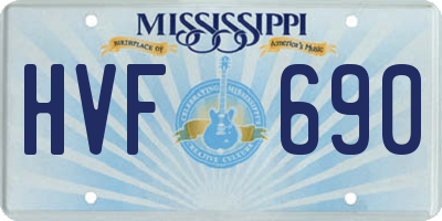 MS license plate HVF690
