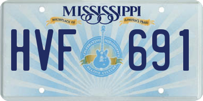 MS license plate HVF691