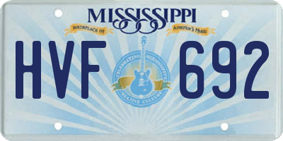 MS license plate HVF692