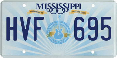 MS license plate HVF695