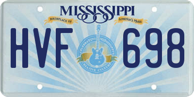 MS license plate HVF698