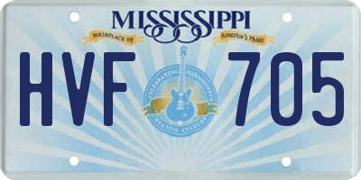 MS license plate HVF705
