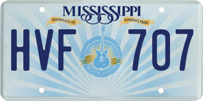 MS license plate HVF707