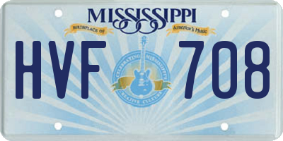 MS license plate HVF708
