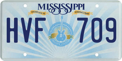 MS license plate HVF709