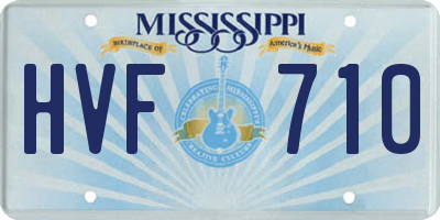 MS license plate HVF710
