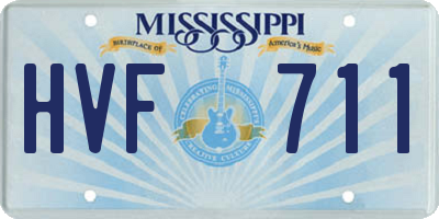 MS license plate HVF711