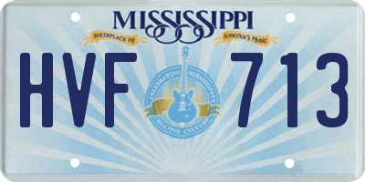 MS license plate HVF713