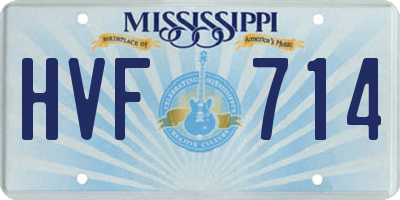 MS license plate HVF714