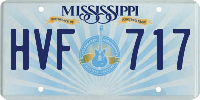 MS license plate HVF717