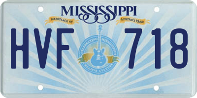 MS license plate HVF718