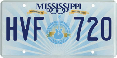 MS license plate HVF720