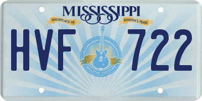 MS license plate HVF722