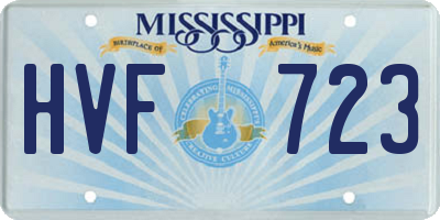 MS license plate HVF723