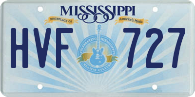 MS license plate HVF727