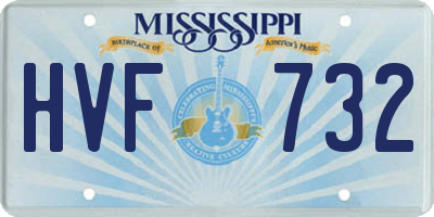 MS license plate HVF732