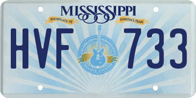 MS license plate HVF733