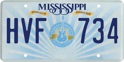 MS license plate HVF734