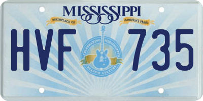 MS license plate HVF735