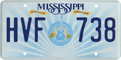 MS license plate HVF738