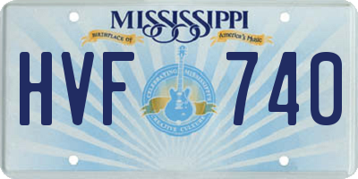 MS license plate HVF740