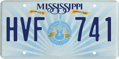 MS license plate HVF741