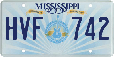 MS license plate HVF742
