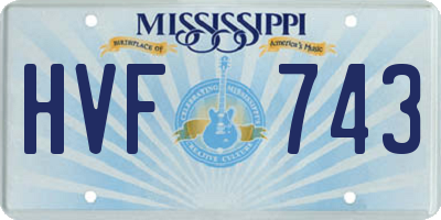 MS license plate HVF743