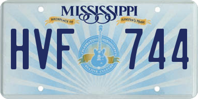 MS license plate HVF744