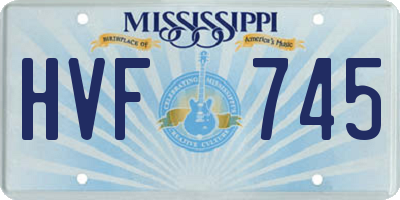 MS license plate HVF745